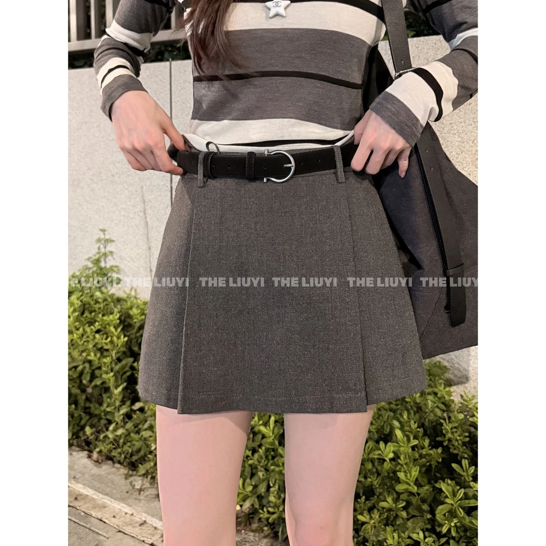 【LIUYI】高腰显瘦百搭A字裙裤58063