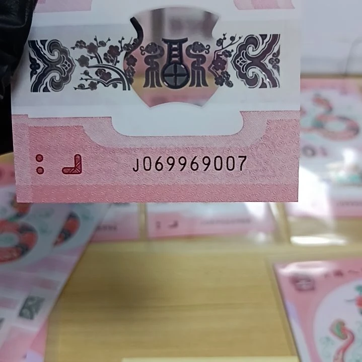 塑料蛇钞号码如图所示069969007