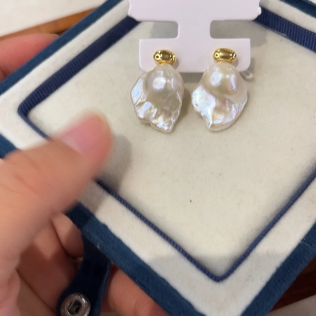 合金淡水珍珠耳饰