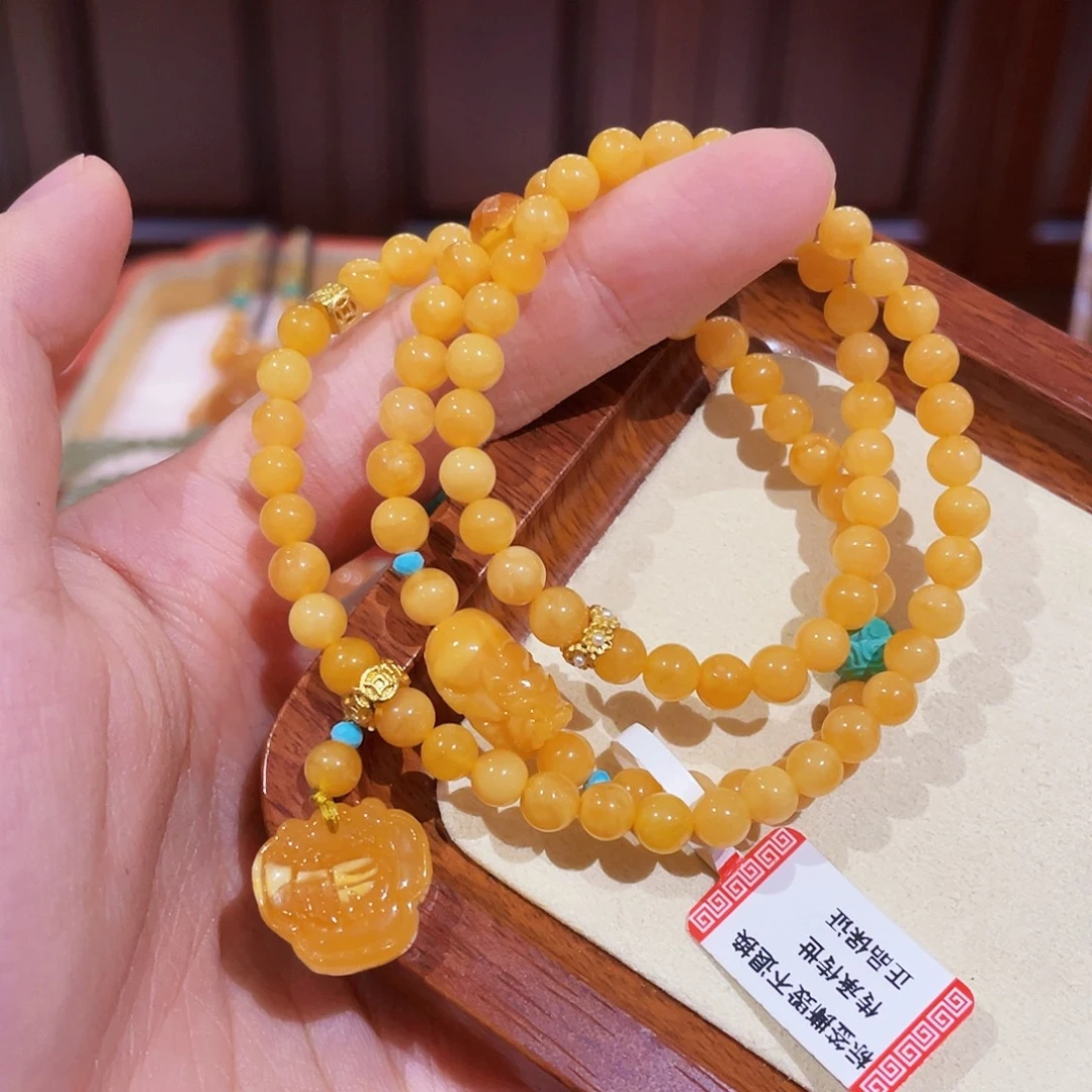 未镶嵌蜜蜡手链手串