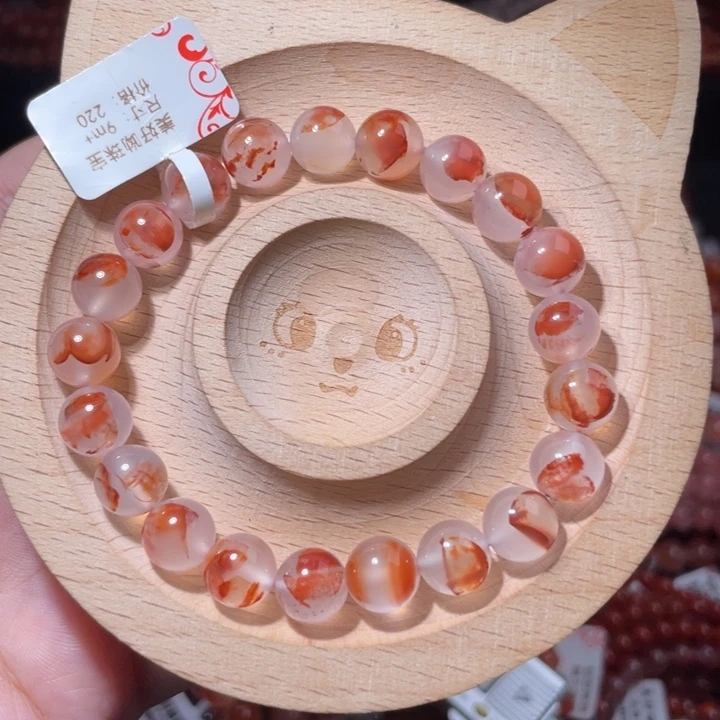 南红玛瑙未镶嵌9咪白底飘花2278