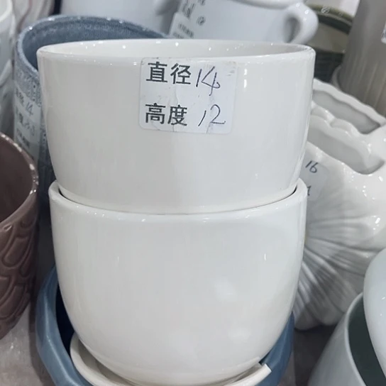 多肉绿植陶瓷花盆9.9包邮,有孔