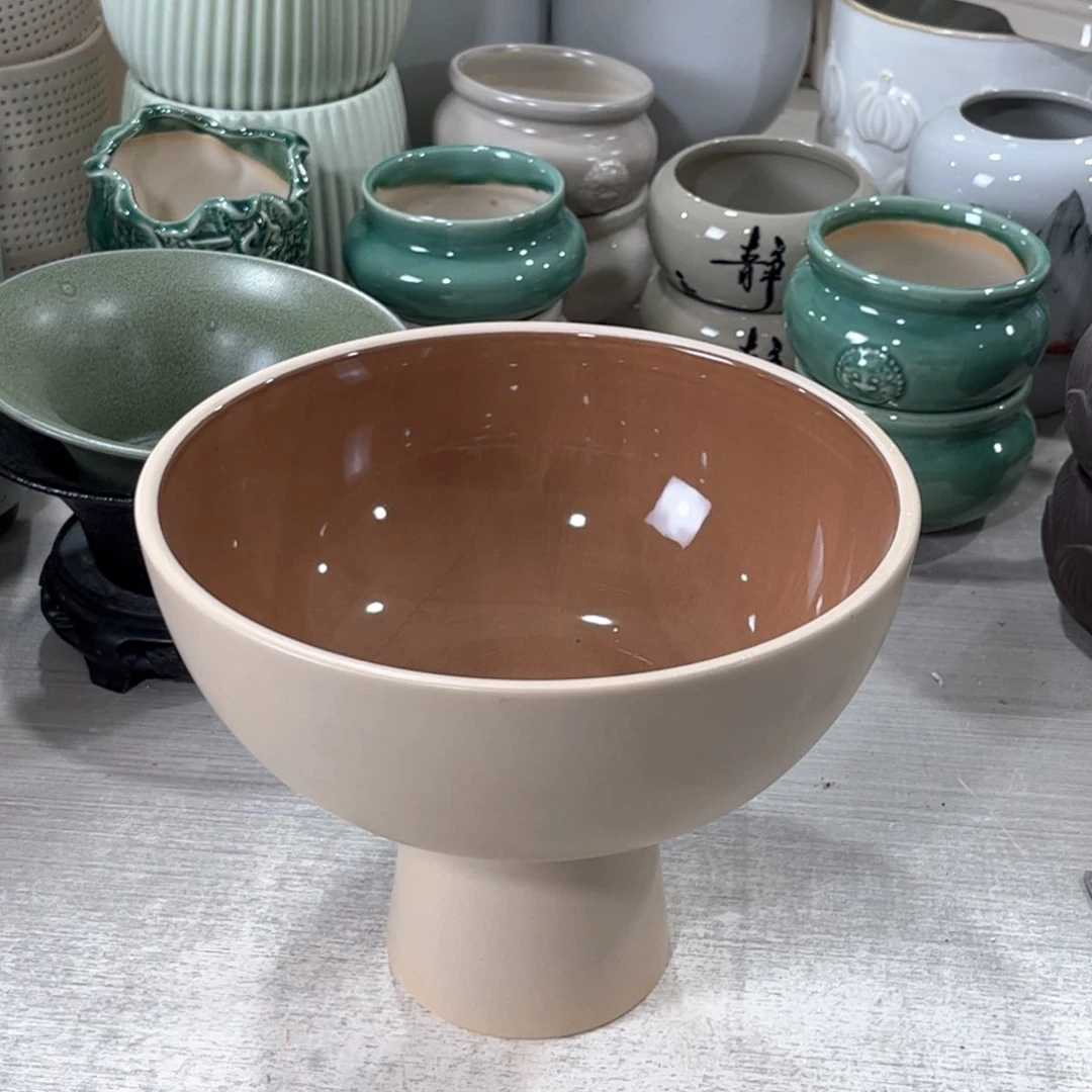 口径 21*17陶瓷绿植多肉微瑕花盆无孔