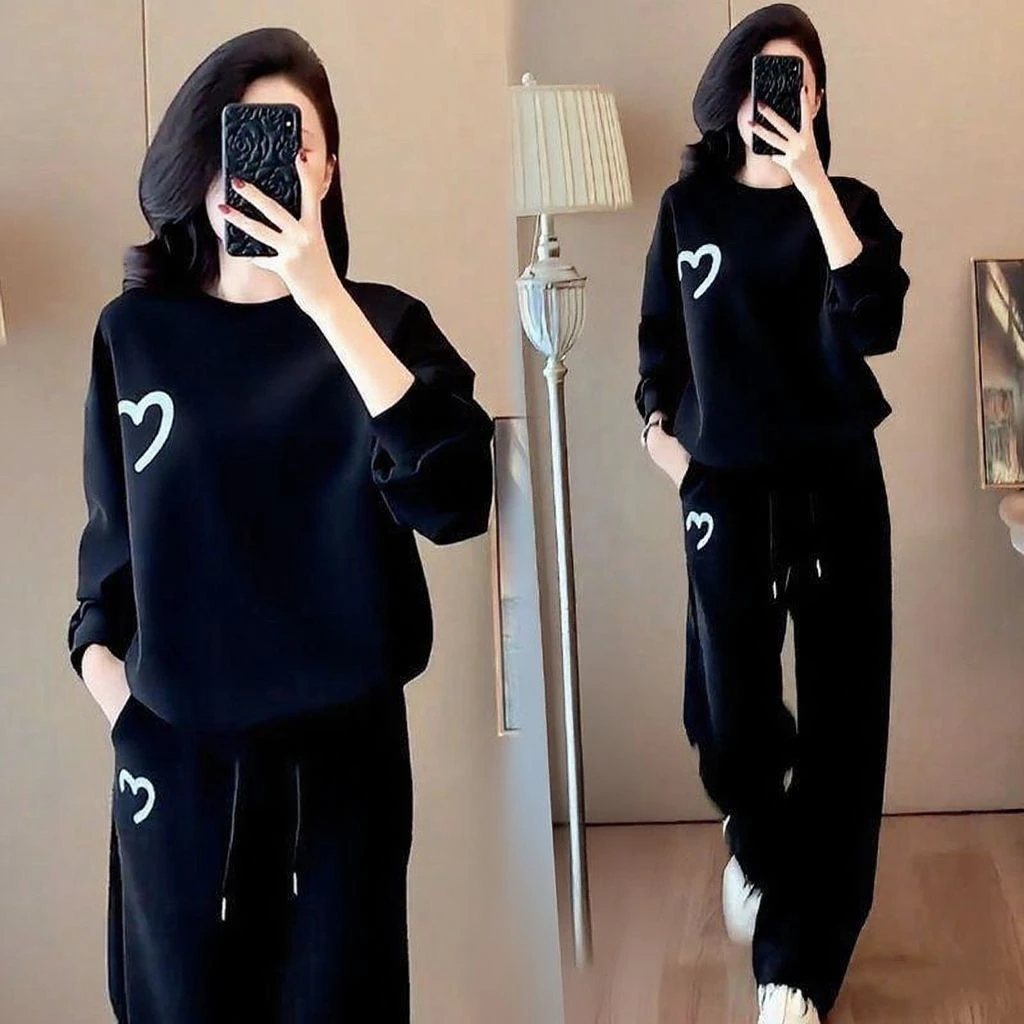 休闲运动套装秋季宽松减龄2025韩版新款时尚洋气显瘦卫衣两件套
