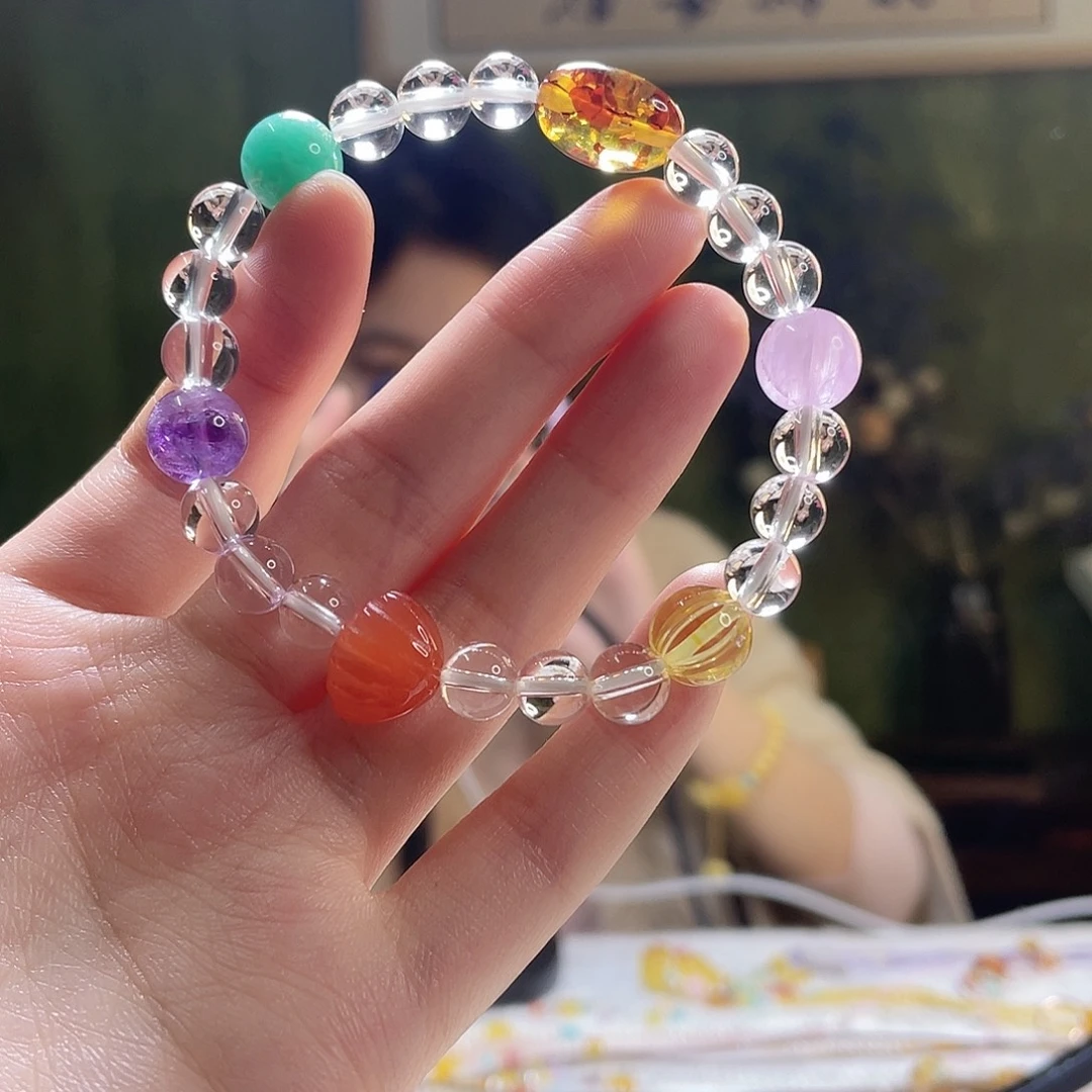 琥珀未镶嵌裸石手串