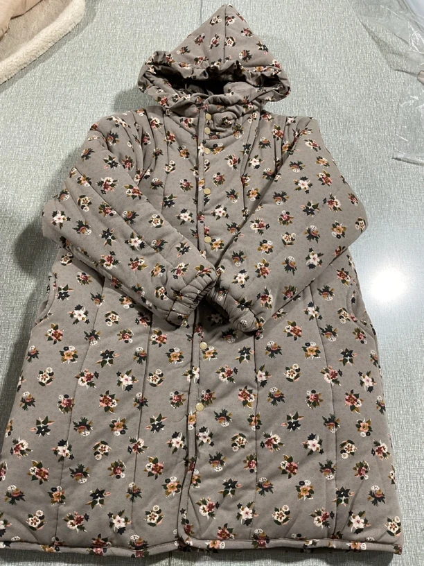 CBLM家300g新疆棉【山茶花】中长戴帽宽松显瘦家居服