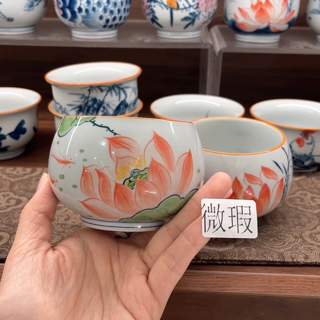 釉下手绘茶具微瑕
