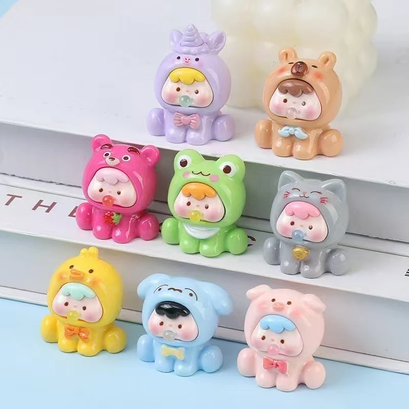 奶三口【泡泡动物崽崽】实色质感树脂摆件