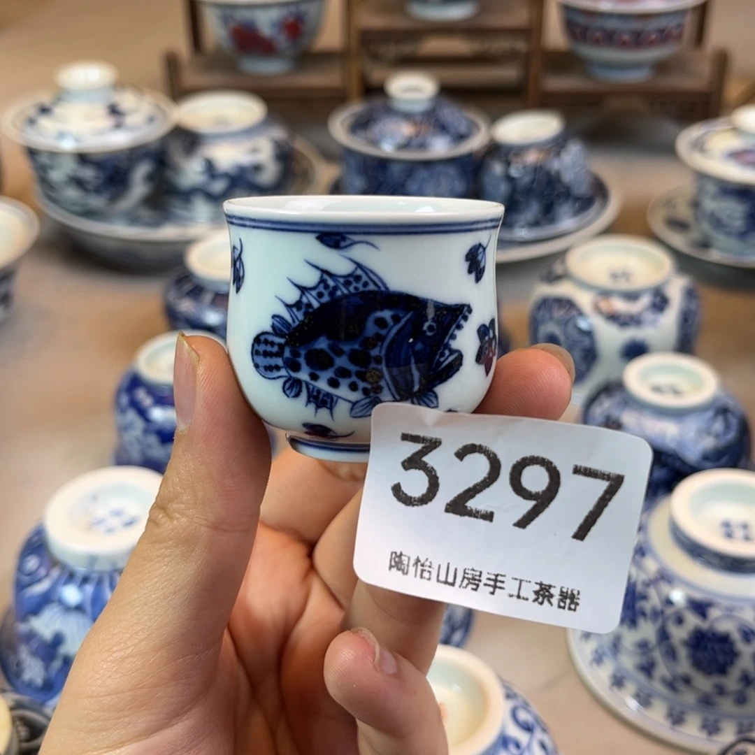 张****窗景德镇陶瓷手绘杯3297燕子