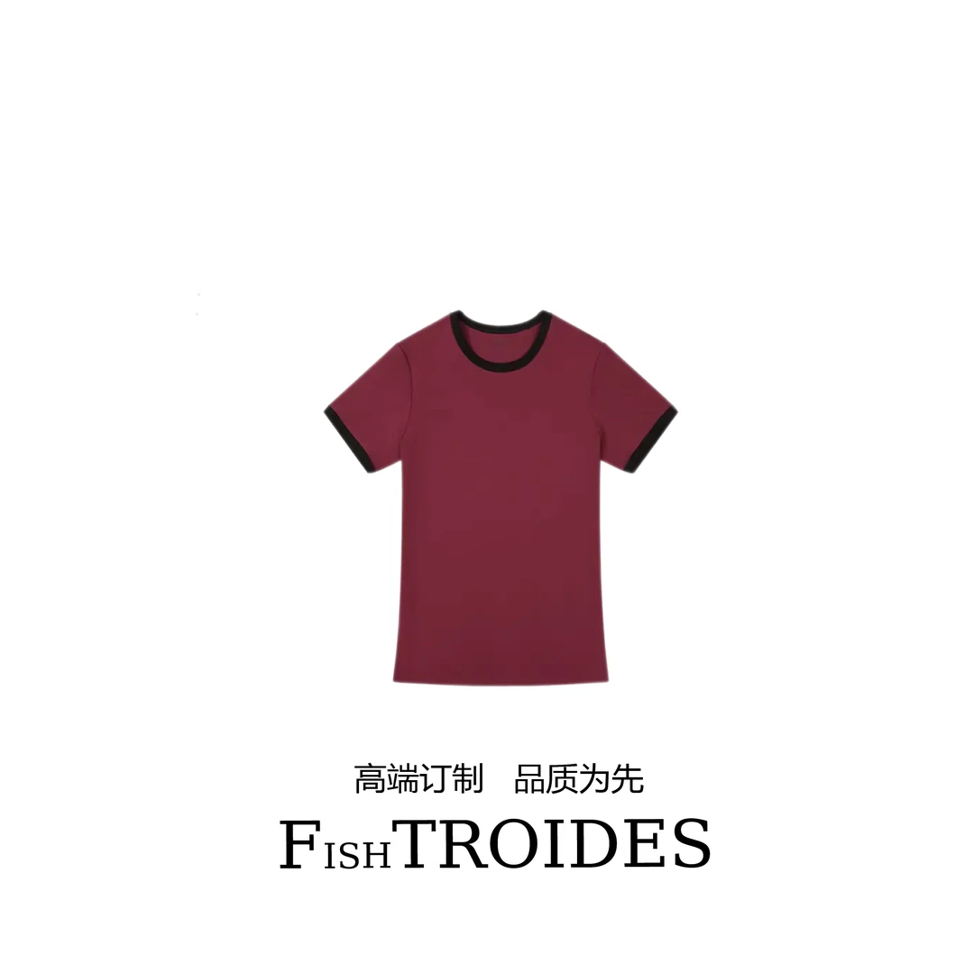 2025春夏莱赛尔柔软撞色假两件边针织上衣MS0015