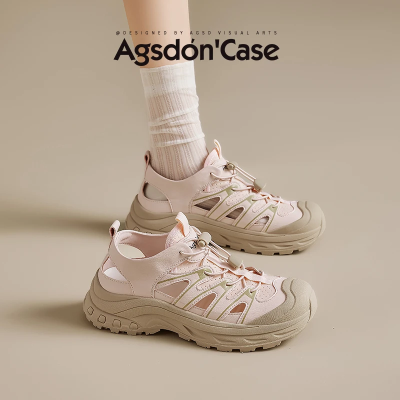奥古狮登户外溯溪鞋女款2025新款夏季透气镂空登山徒步老爹凉鞋xx