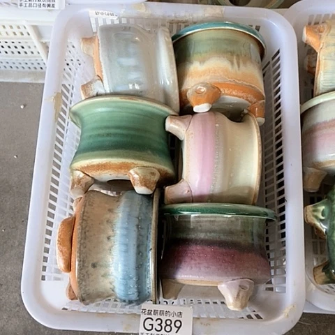 紫砂花盆389微瑕品口径7到8左右