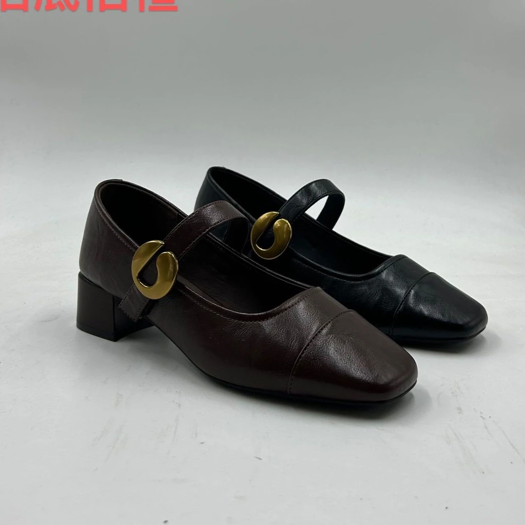 IEF/爱依服2025新款秋季女方头粗跟单鞋5831-2389-