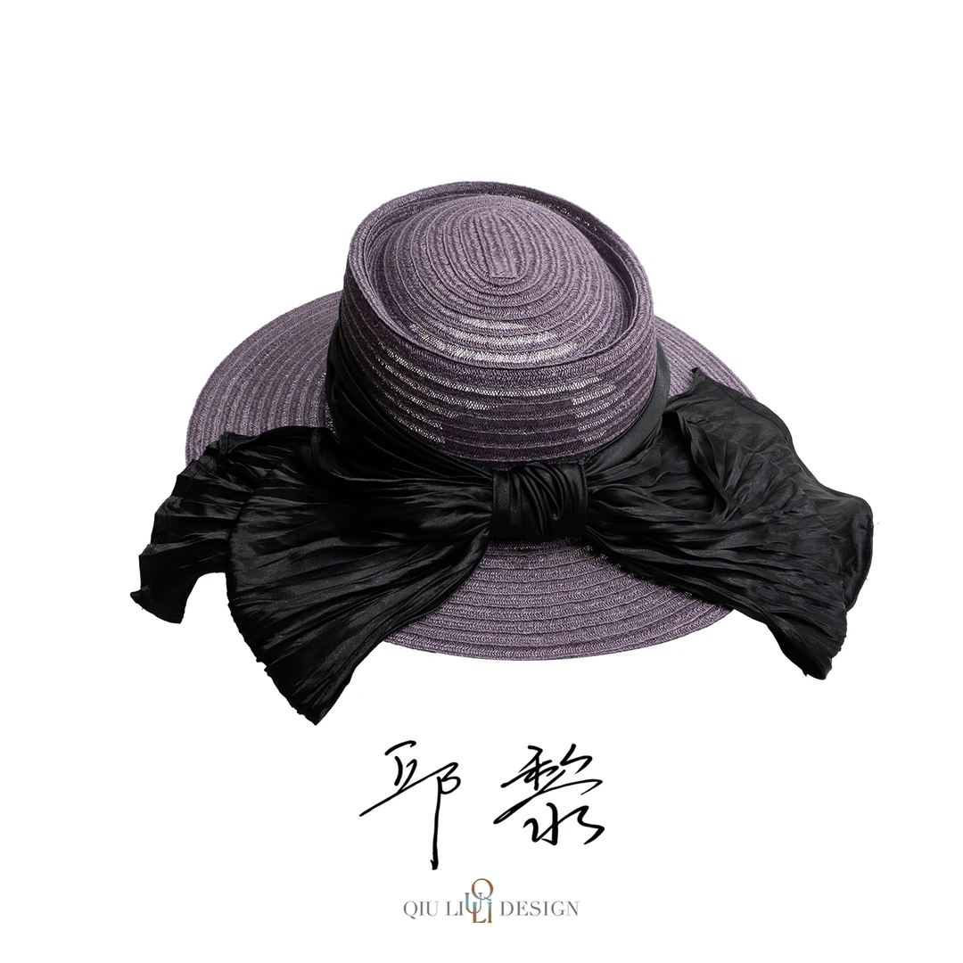 「镇店之宝」M家黑色蝴蝶结草帽 美美420