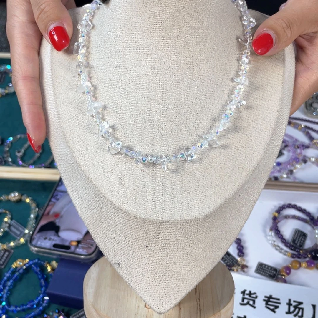 水晶手链银S925镀金镶嵌