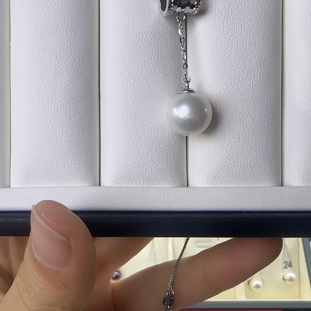 银S925镶嵌淡水珍珠颈饰10～11吊坠