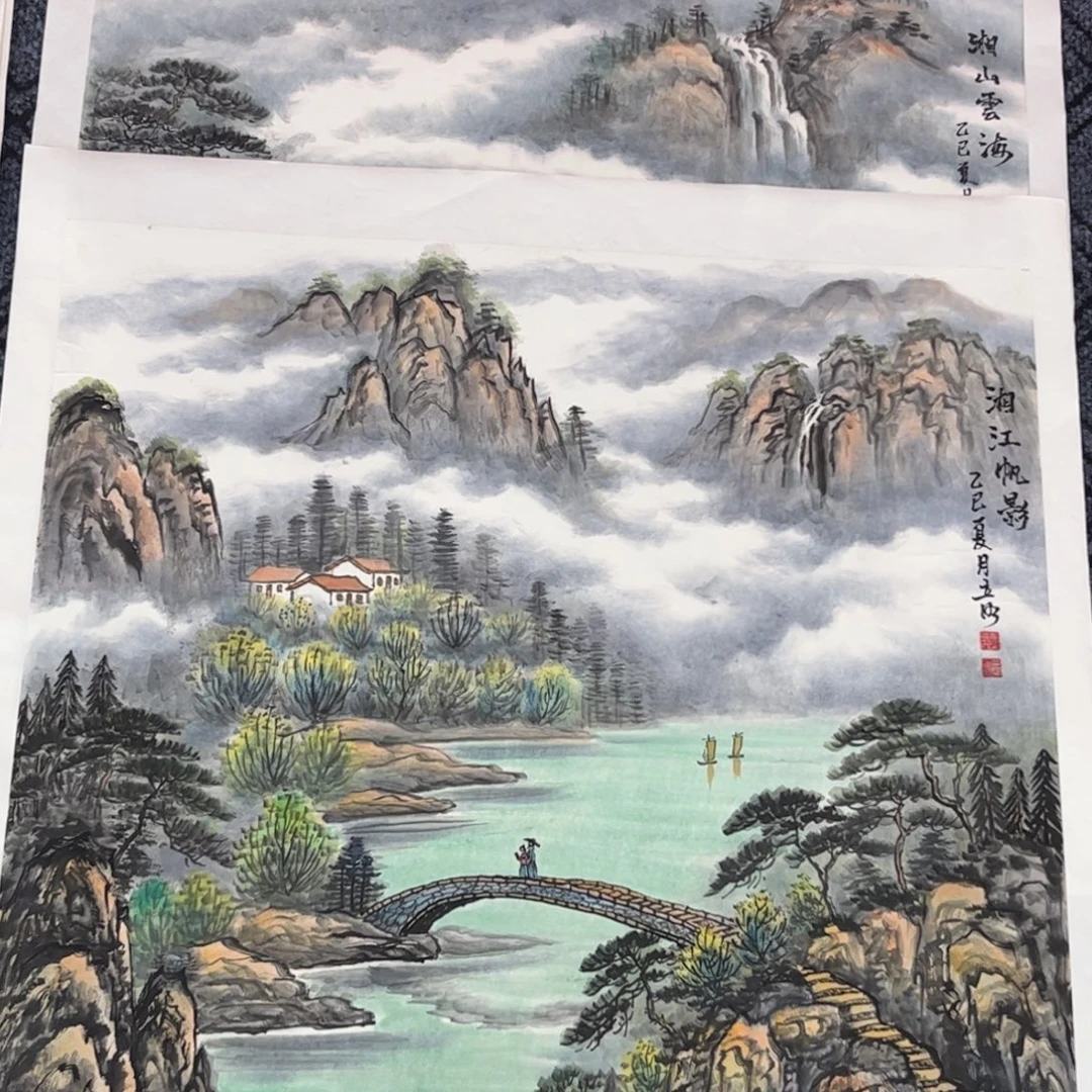 军***月国画王立明老师四尺斗方山水2琪