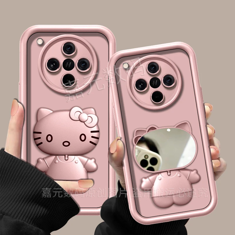 适用【oppofindx8pro】金属漆香槟粉高级感猫咪支架手机壳防摔女款