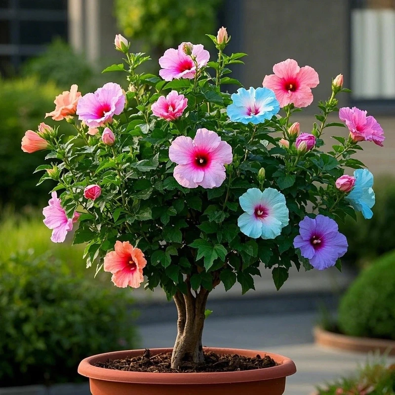 小木槿花苗盆栽棒棒糖蓝雪花室内阳台庭院花卉植物四季开花好养活