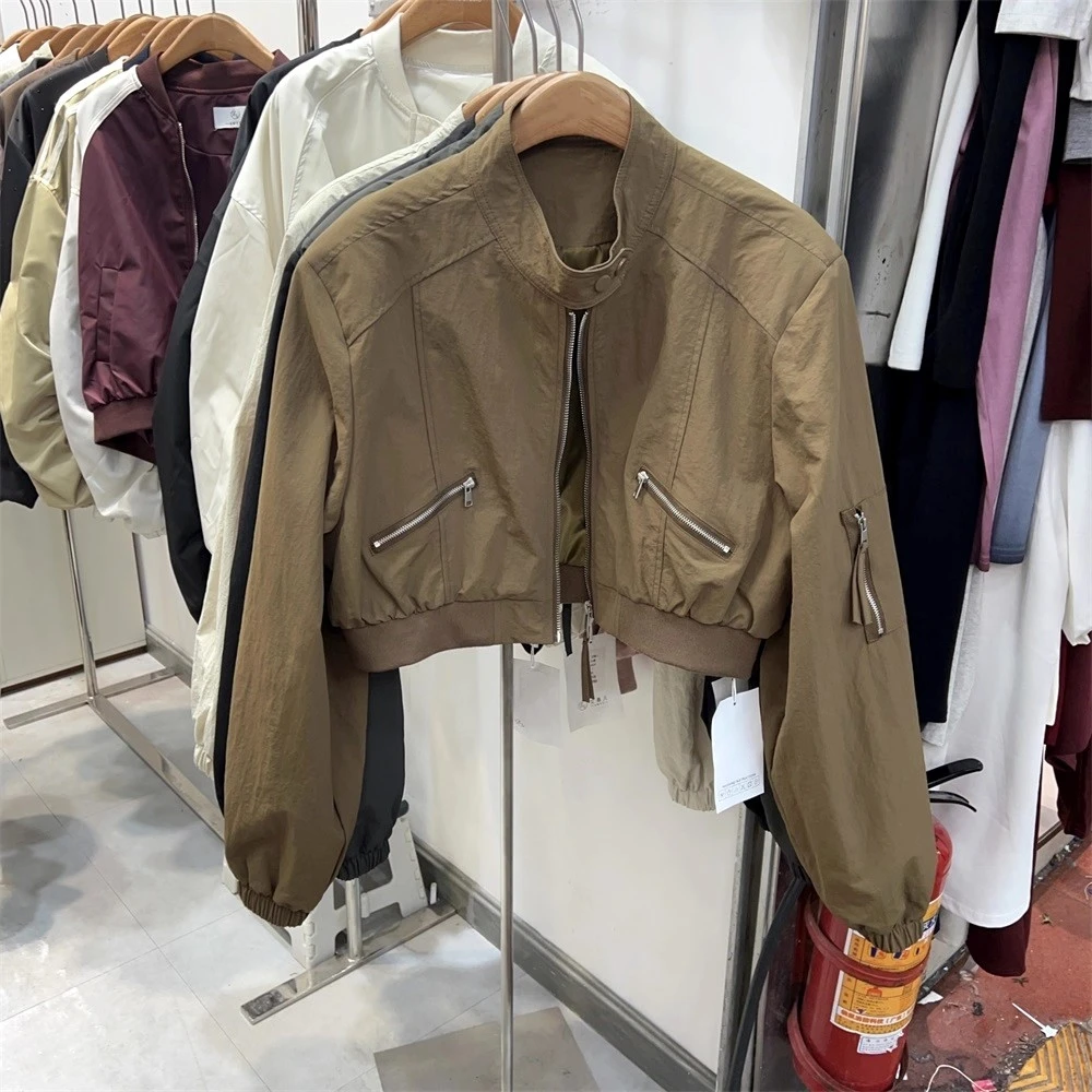2025早秋秋新款韩版立领高级感宽松短款棒球服时尚辣妹休闲外套女