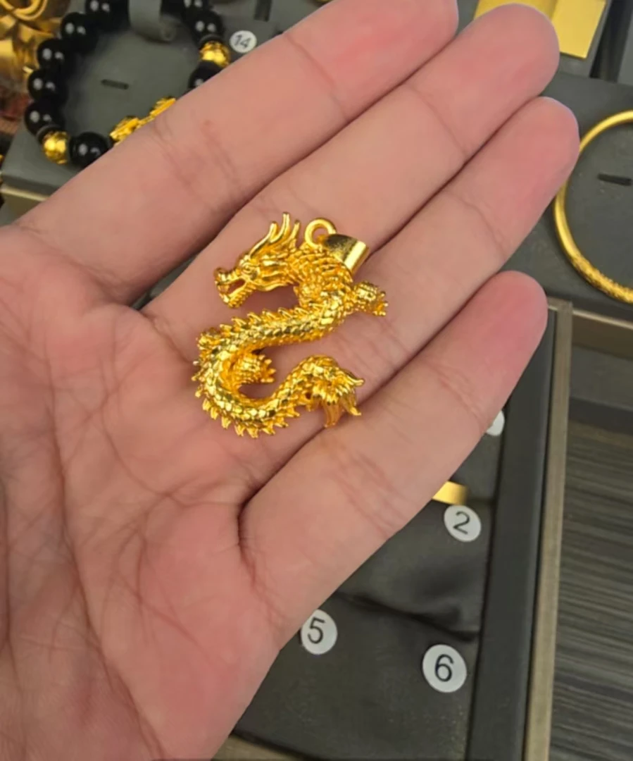 金之秀珠宝 合金项链 【龙项链】金色素款古法