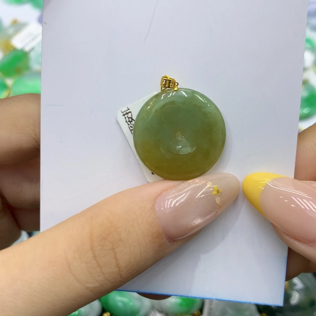 颈饰18K金镶嵌翡翠翡翠