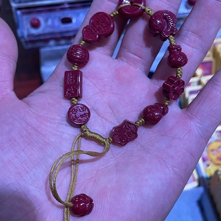 天然辰砂紫金砂多宝手链