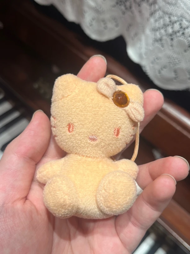 中古M联名肉粉色水晶Kitty挂件