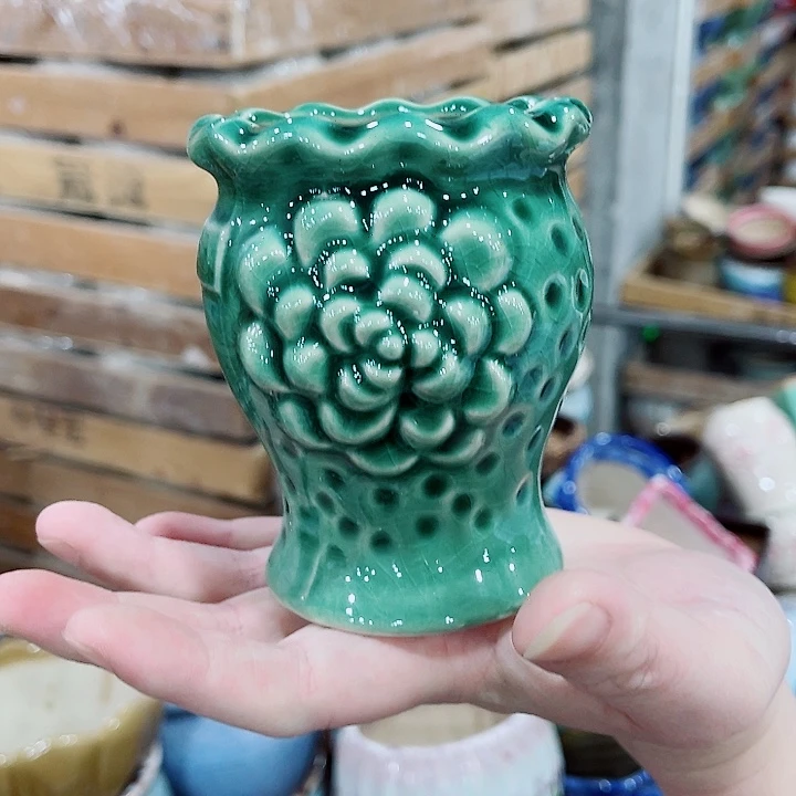 有孔，凑10元包邮陶瓷花盆发货！