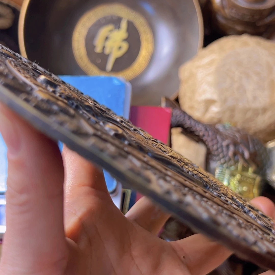 原矿风磨铜定制财神盘