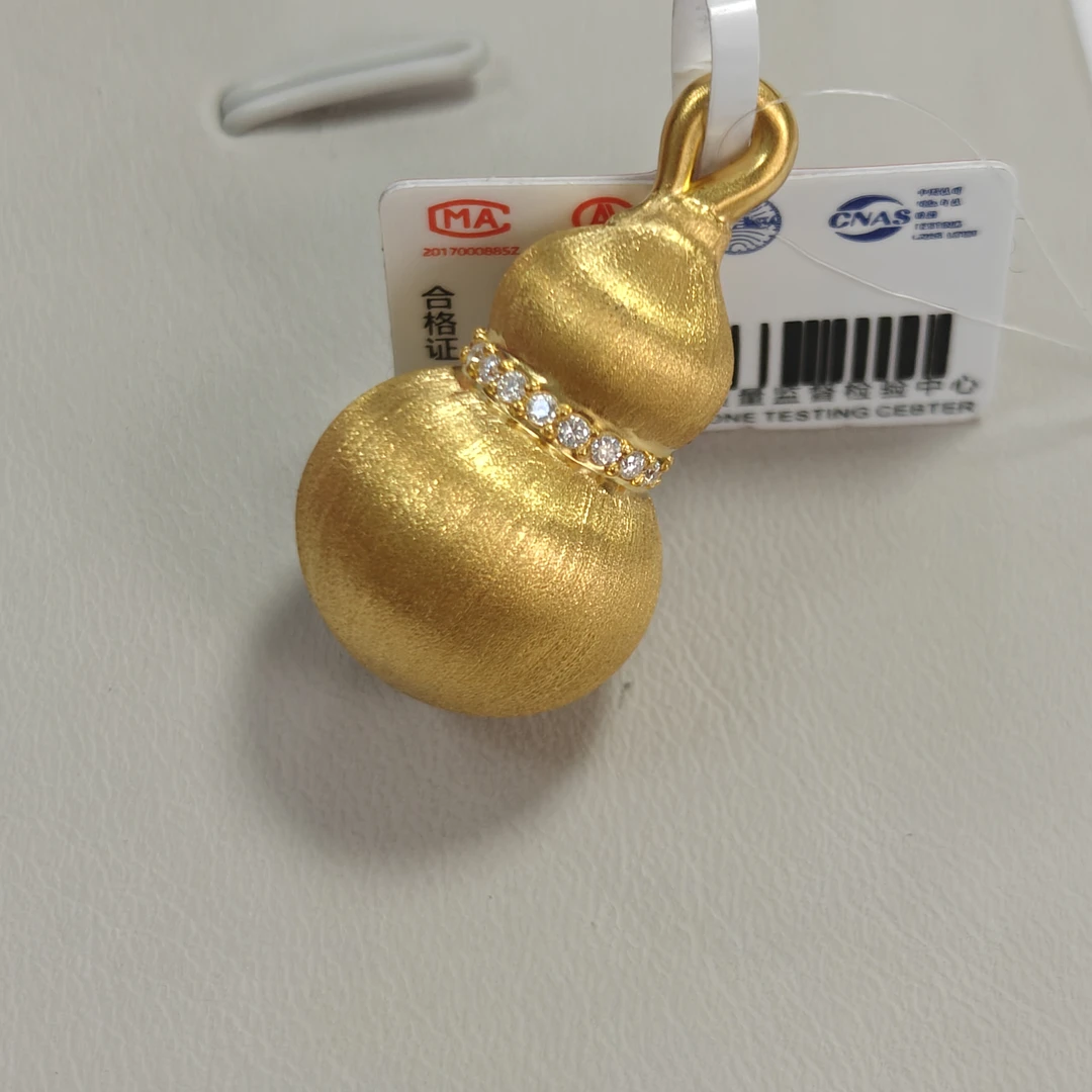 【周老板】足金古法拉丝葫芦吊坠2.85