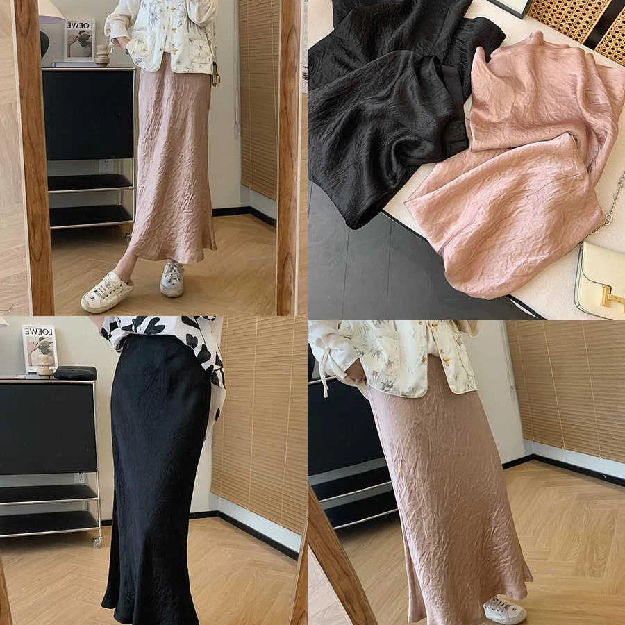 大叮自制  清仓！鎏金倩影！重磅缎面醋酸灵动开叉鱼尾裙！Q551