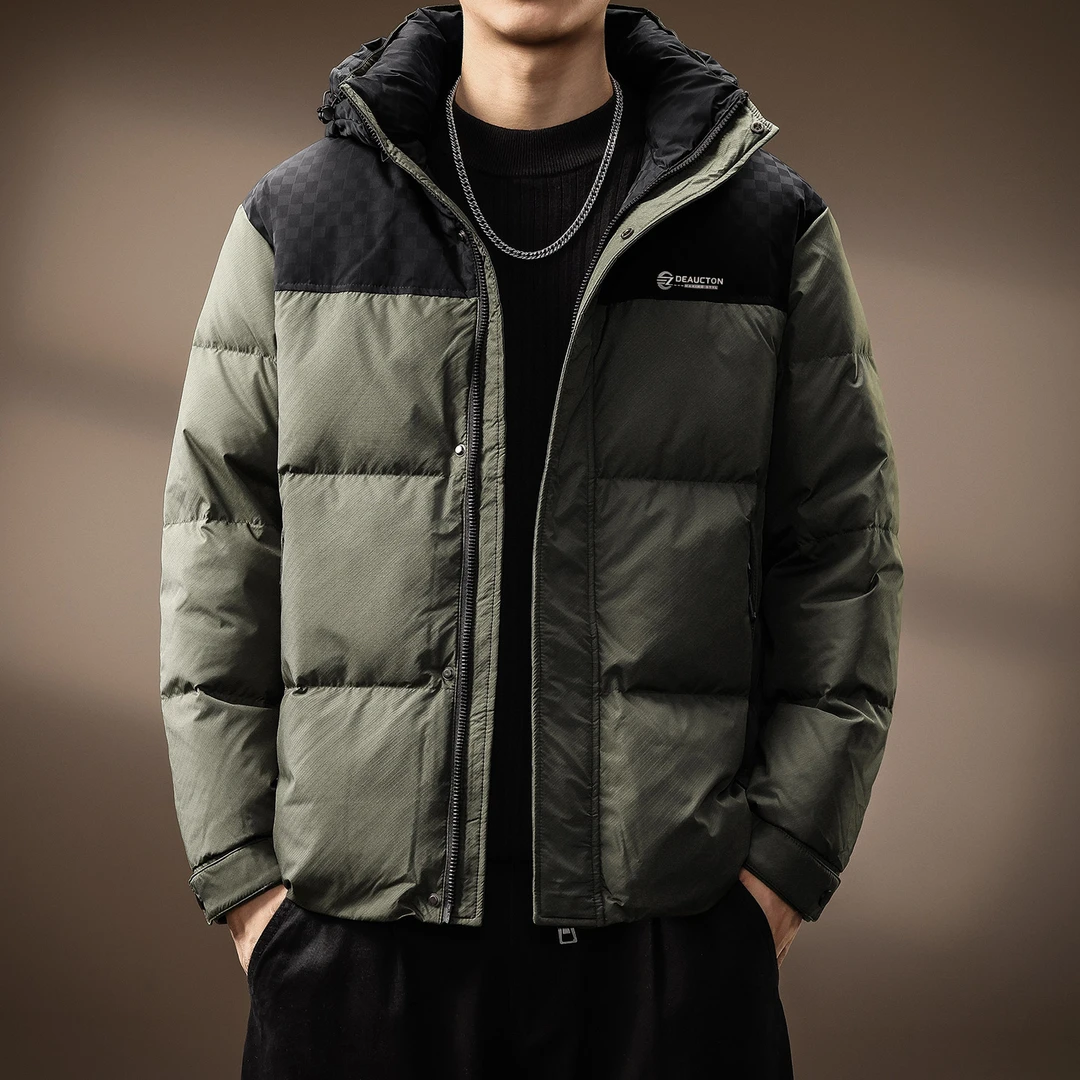 MR.MUDI/穆迪先生美式潮流白鸭绒连帽羽绒服男士冬季防风面包服