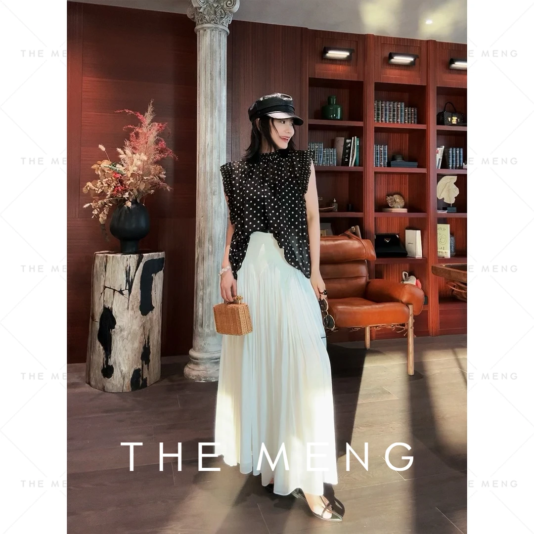 THE MENG【月光】微皱肌理感弧形优雅显瘦半身裙#M252Q0019