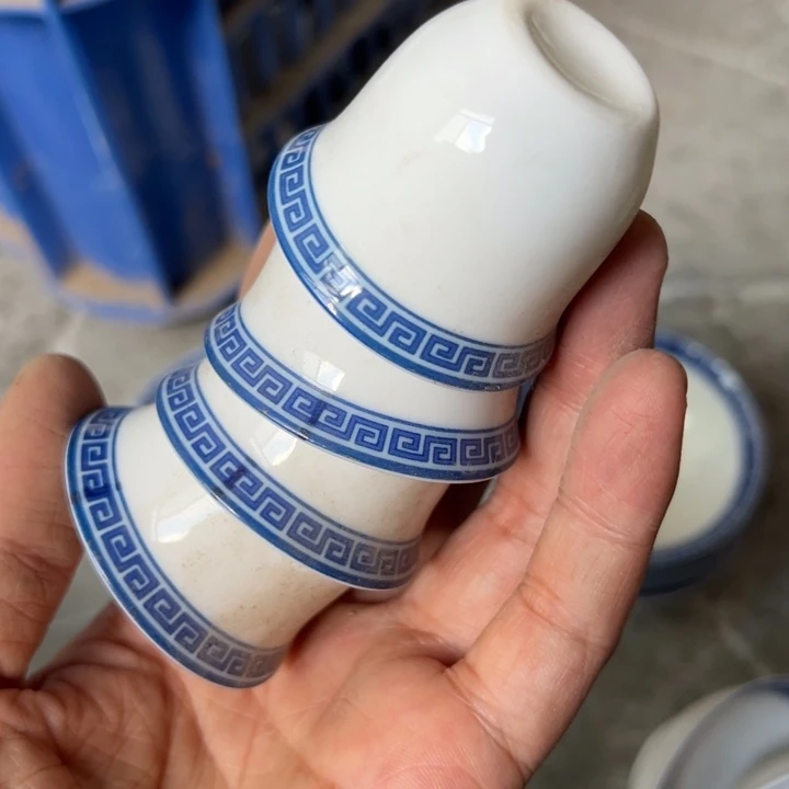 青芙蓉四个令盅陶瓷