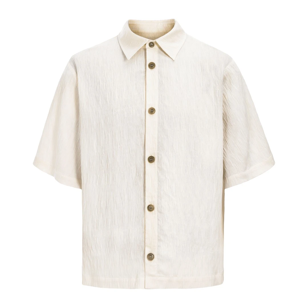 Casoulty Pleated Tee/烫褶短袖 肌理感短袖衬衫老钱慵懒Boxy版型