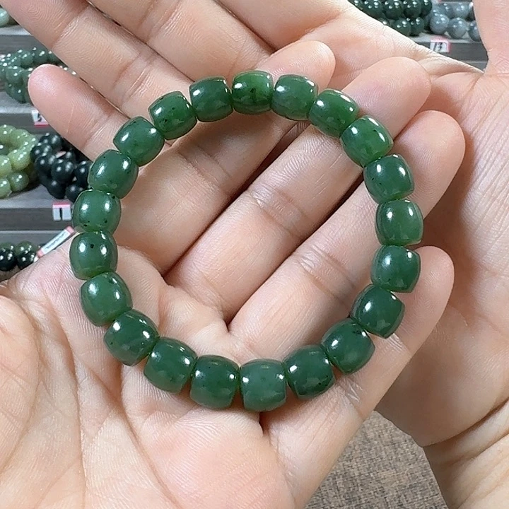 和田玉（碧玉）手链未镶嵌直切卡10