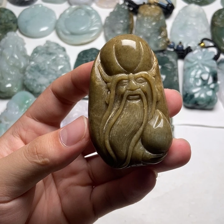 翡翠未镶嵌颈饰寿星34