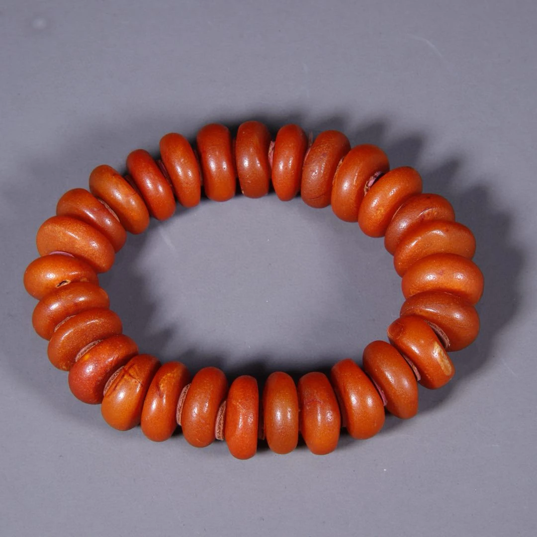 清代 蜜蜡饼珠手串G高84206