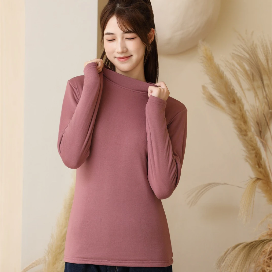 7712中高领新冬季女士发热暖芯绒蚕丝棉保暖衣