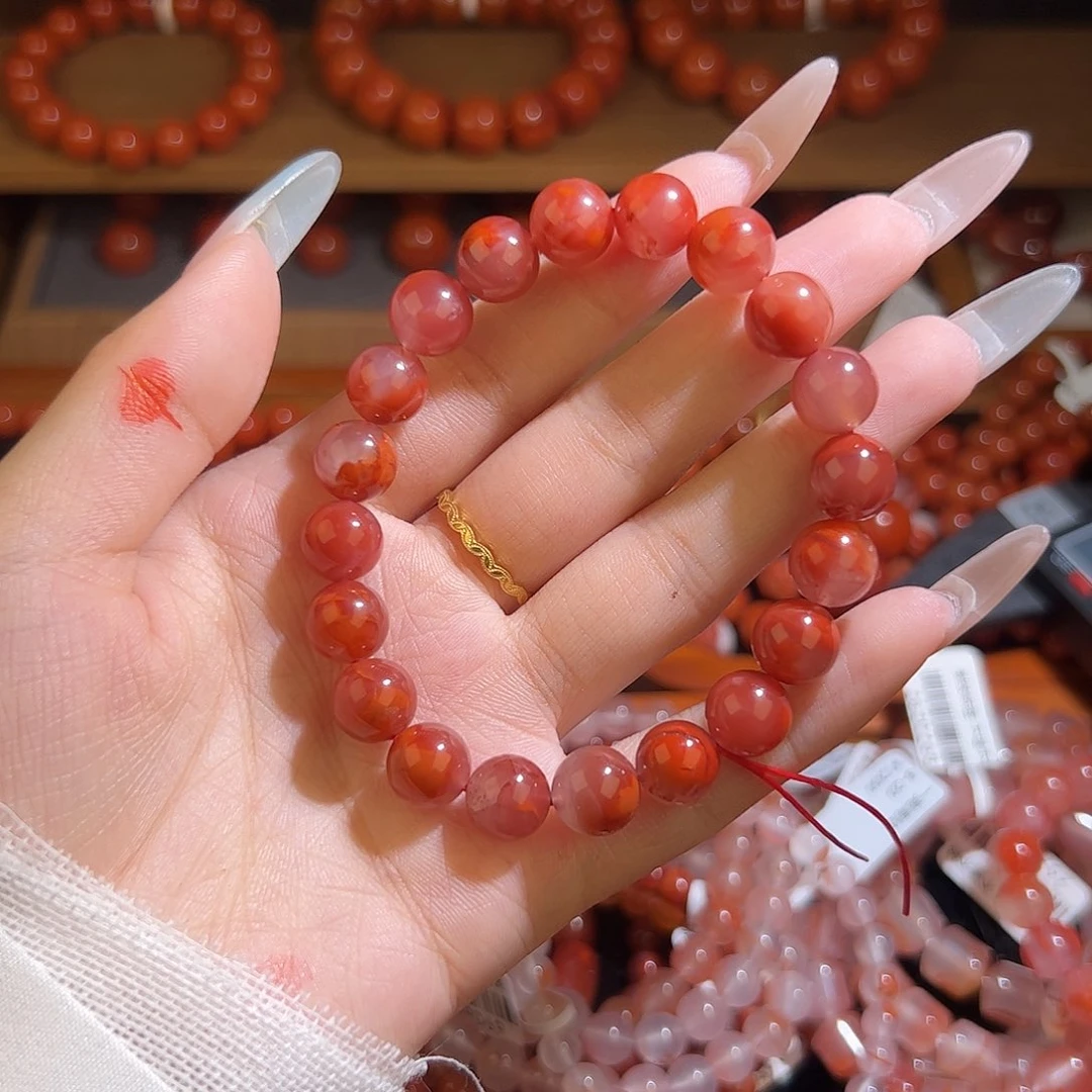 南红玛瑙手串未镶嵌9mm火焰