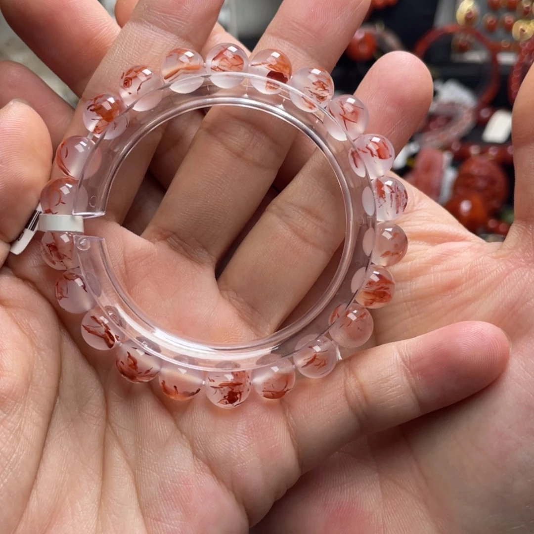 【闪购商品】未镶嵌8mm荔枝冻收藏级飘花手串南红玛瑙小**宝