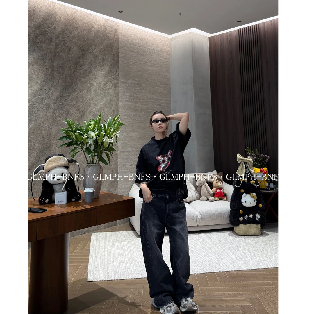 GLMPH-BNFS【限量神裤】极简显瘦中腰牛仔复古洗水牛仔长裤-1349