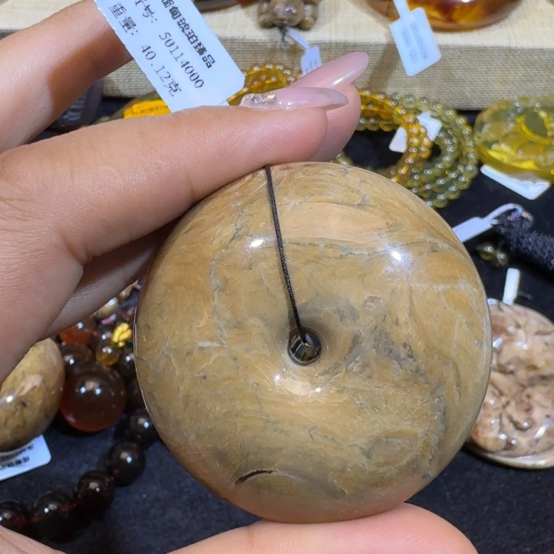 琥珀颈饰未镶嵌面包圈