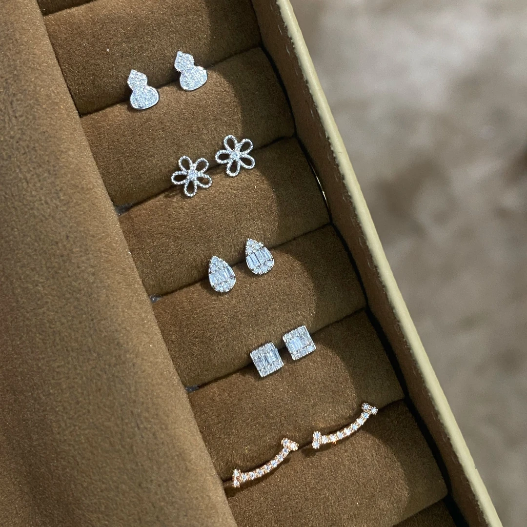 【六言臻选】 18k 满钻耳钉合集（多样性发其一）