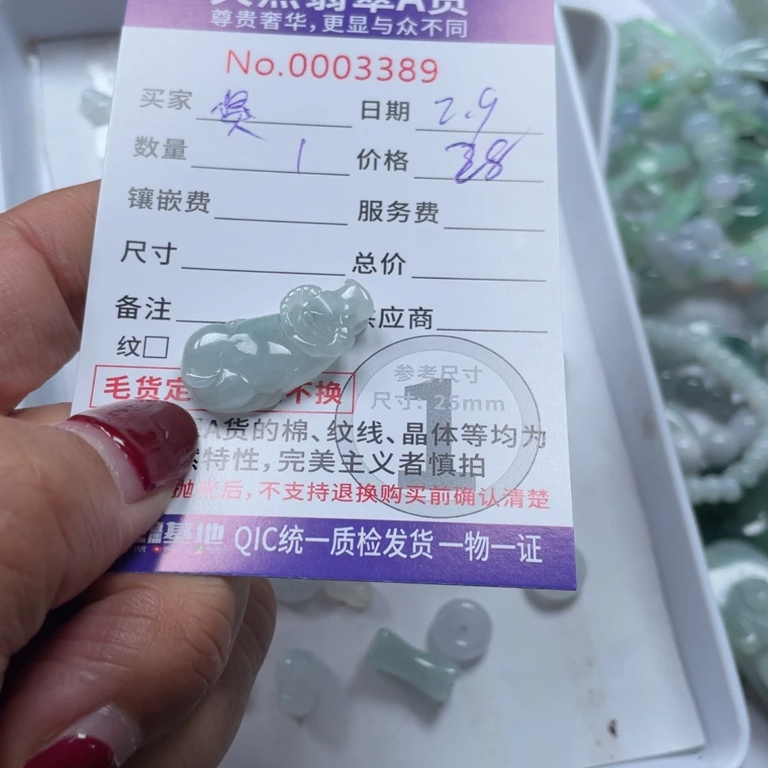 翡翠颈饰未镶嵌吴**能