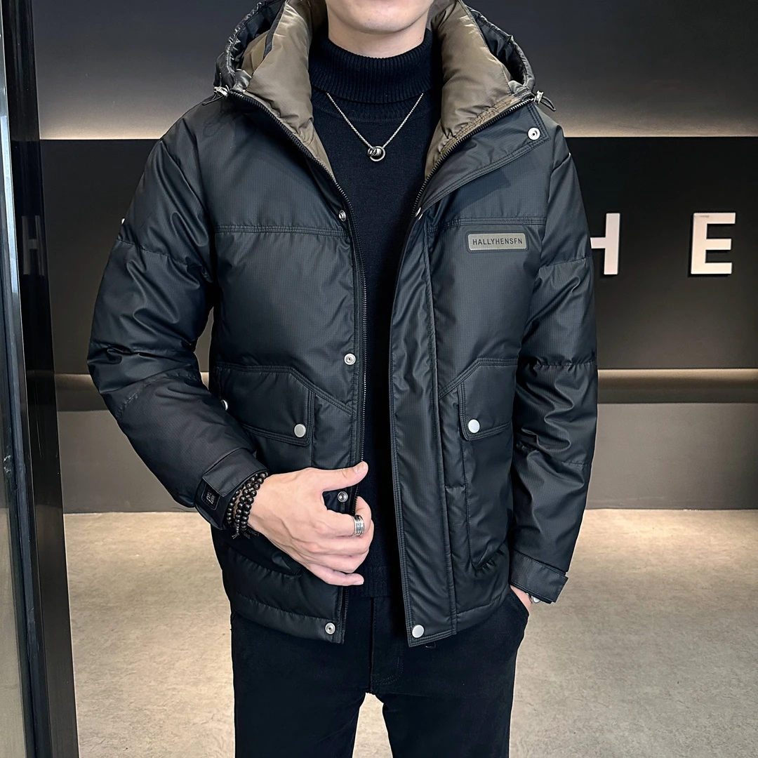 WAG“免洗肤感”连帽羽绒服冬季新款工装时尚保暖加厚外套H-2408