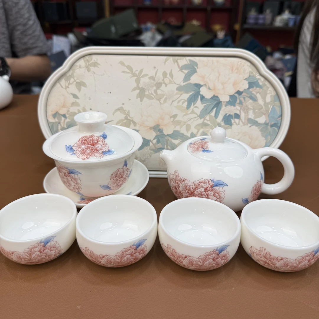 【闪购链接】zh3616-白瓷牡丹花西施壶