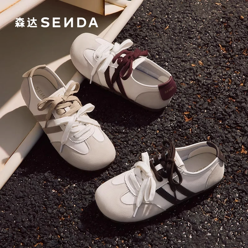 森达德训鞋女2025春新款百搭户外运动风跑步薄底休闲板鞋ZTF40AM5