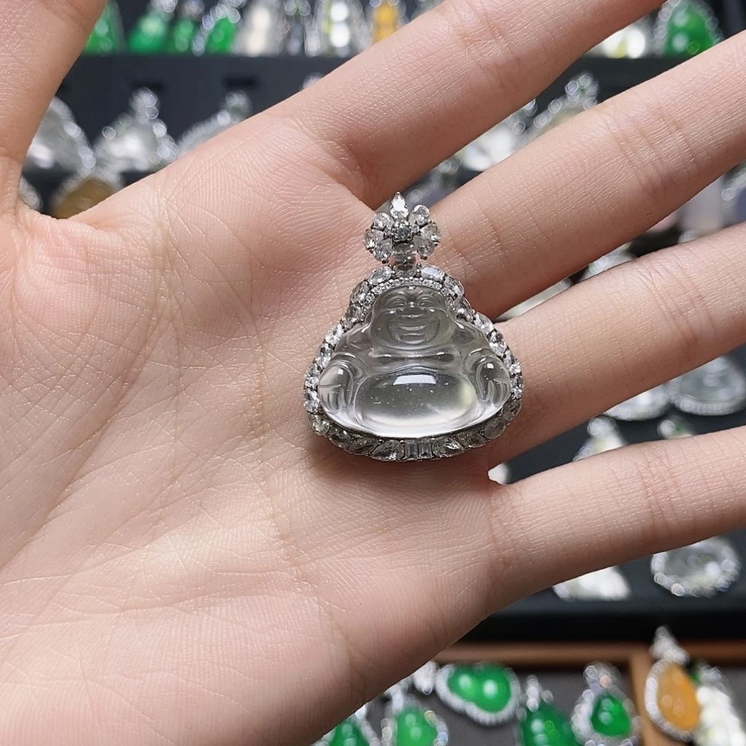 颈饰银S925镶嵌石英质玉